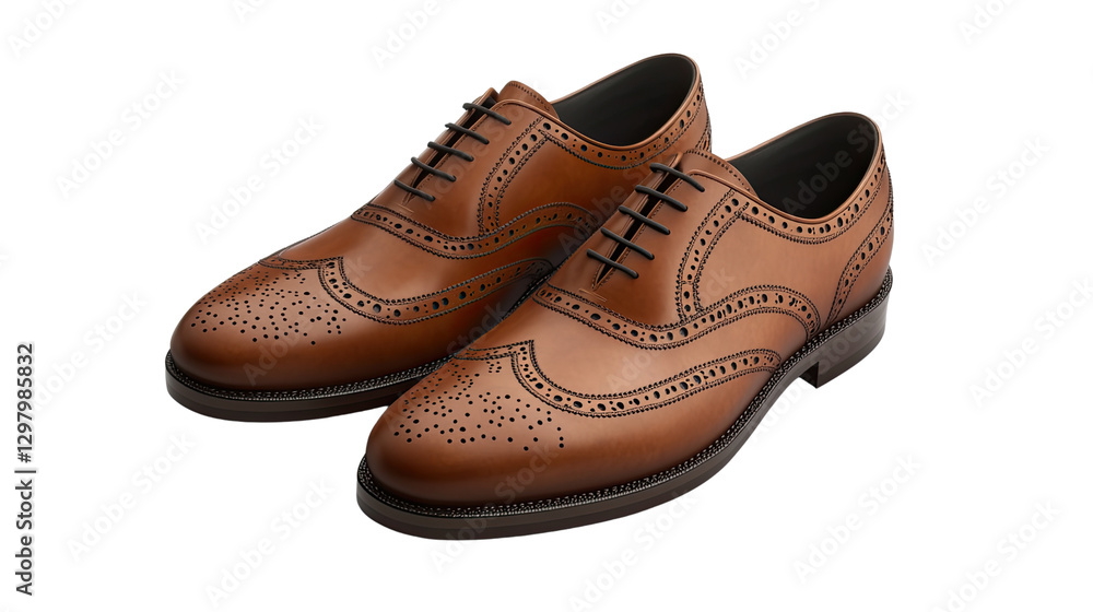 Classic Brown Brogues: A pair of meticulously crafted brown leather brogues, exuding timeless elegance and sophistication, with intricate detailing and a refined design. Classic Brown Brogues: A pair of meticulously crafted brown leather brogues, exuding timeless elegance and sophistication, with intricate detailing and a refined design.