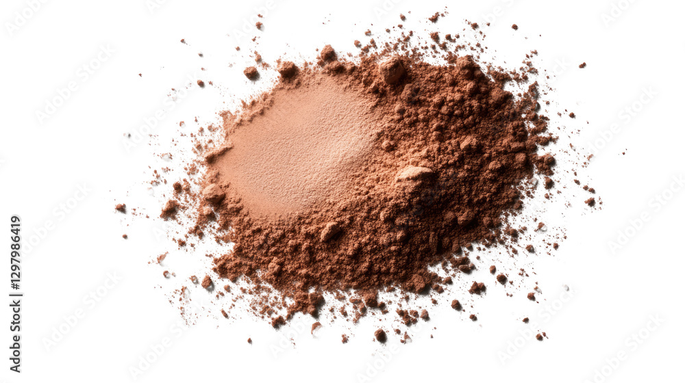 Cocoa Powder Texture: A close-up view of rich, dark cocoa powder in its raw, natural form. The powder's texture is highlighted by the soft light that illuminates it. Cocoa Powder Texture: A close-up view of rich, dark cocoa powder in its raw, natural form. The powder's texture is highlighted by the soft light that illuminates it.
