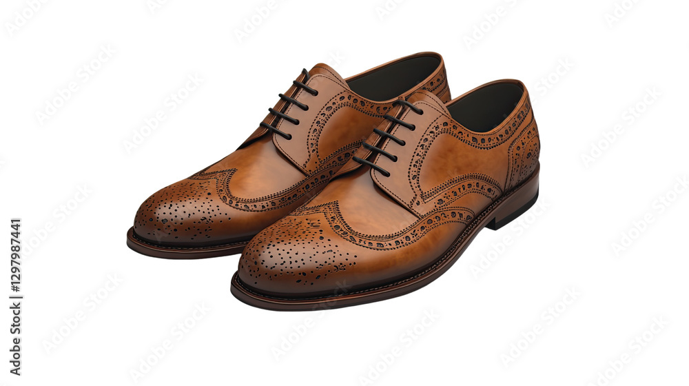 Classic Leather Brogues: A pair of elegant brown leather brogues, showcasing intricate detailing and timeless design, symbolizing sophistication and style. Classic Leather Brogues: A pair of elegant brown leather brogues, showcasing intricate detailing and timeless design, symbolizing sophistication and style.