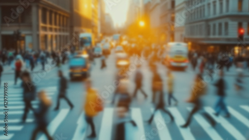 Wallpaper Mural A Dynamic View of Busy City Streets Captured in Motion Blur at the Height of Rush Hour. AI Generated Images Torontodigital.ca