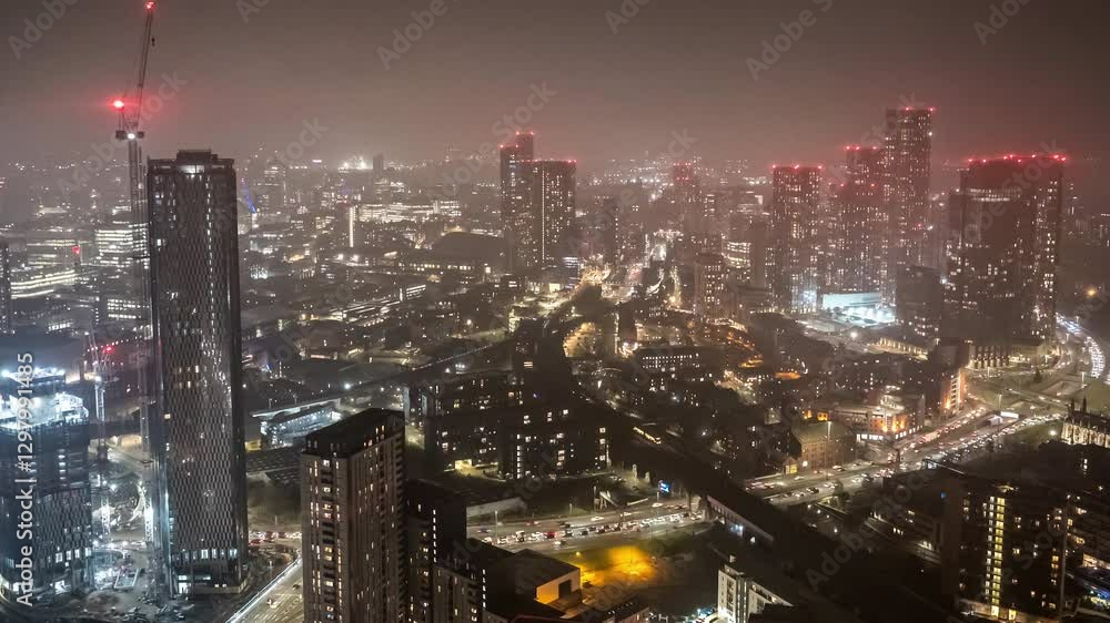 custom made wallpaper toronto digitalTimelapse of Manchester City Skyline at Dusk