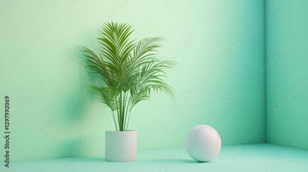 Fototapeta premium Pale green gradient background