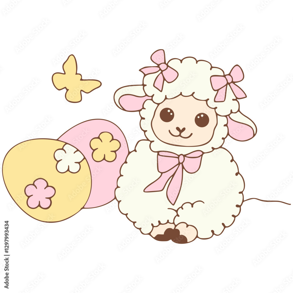 Retro_easter_cute_lamb_illustration_cartoon_hand_drawn Retro_easter_cute_lamb_illustration_cartoon_hand_drawn
