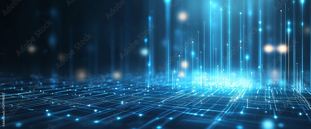 A visually stunning representation of digital technology featuring glowing lines and lights, conveying a sense of innovation and modernity in a futuristic environment. A visually stunning representation of digital technology featuring glowing lines and lights, conveying a sense of innovation and modernity in a futuristic environment.