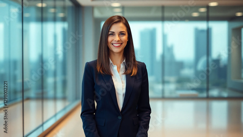 Free Download A professional businesswoman standing with her arms straight across an outdoor area. feeling happy , business and financial background	 - GFXLoad