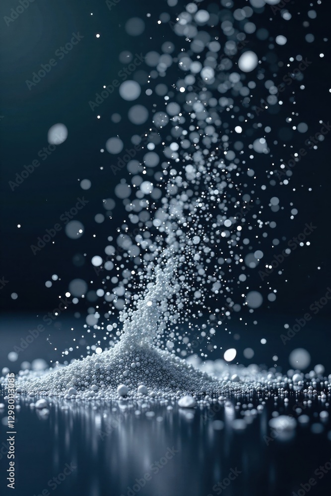 Obraz premium shimmering silver dust particles suspended in air, mist, dust, ethereal