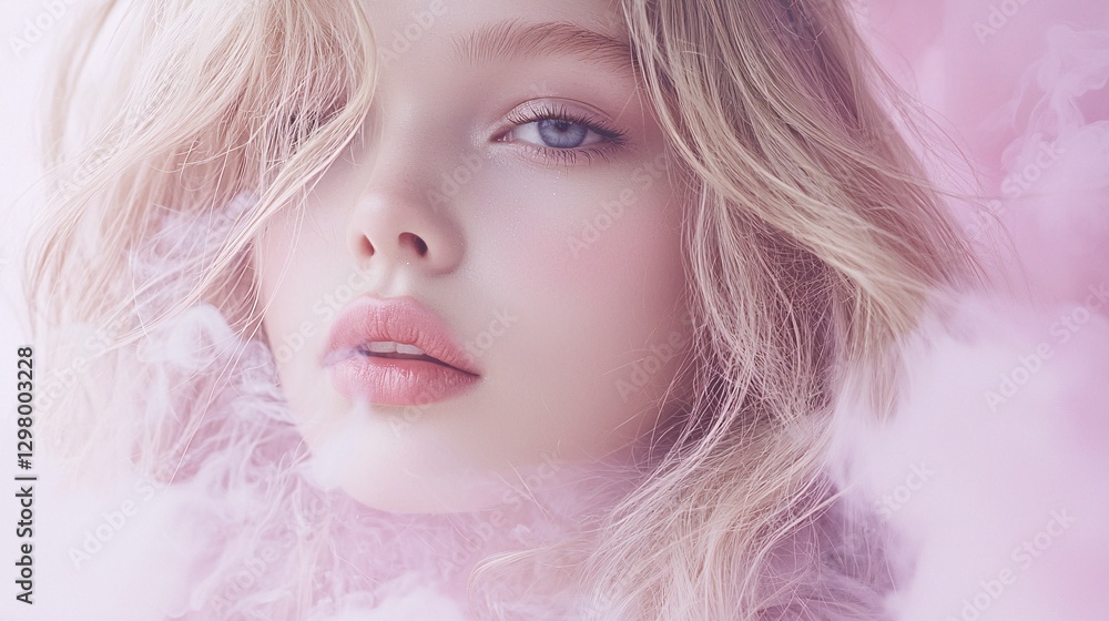 A soft-focus portrait of a dreamy young woman, pastel tones, aesthetic photography A soft-focus portrait of a dreamy young woman, pastel tones, aesthetic photography