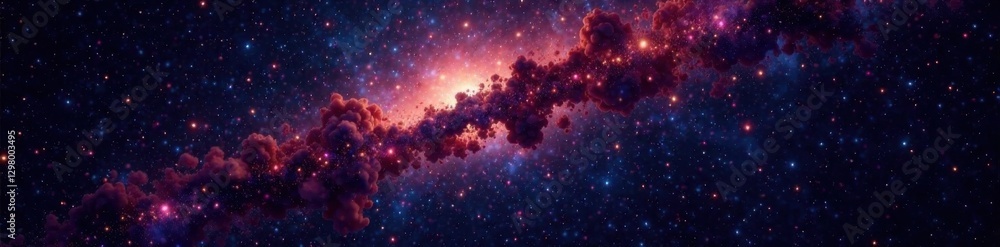 Naklejka premium Shiny starfield in the outer space of a black background , galaxy, stars, cosmic