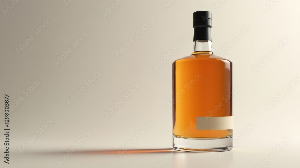 whiskey bottle with mockup label for text on white background whiskey bottle with mockup label for text on white background