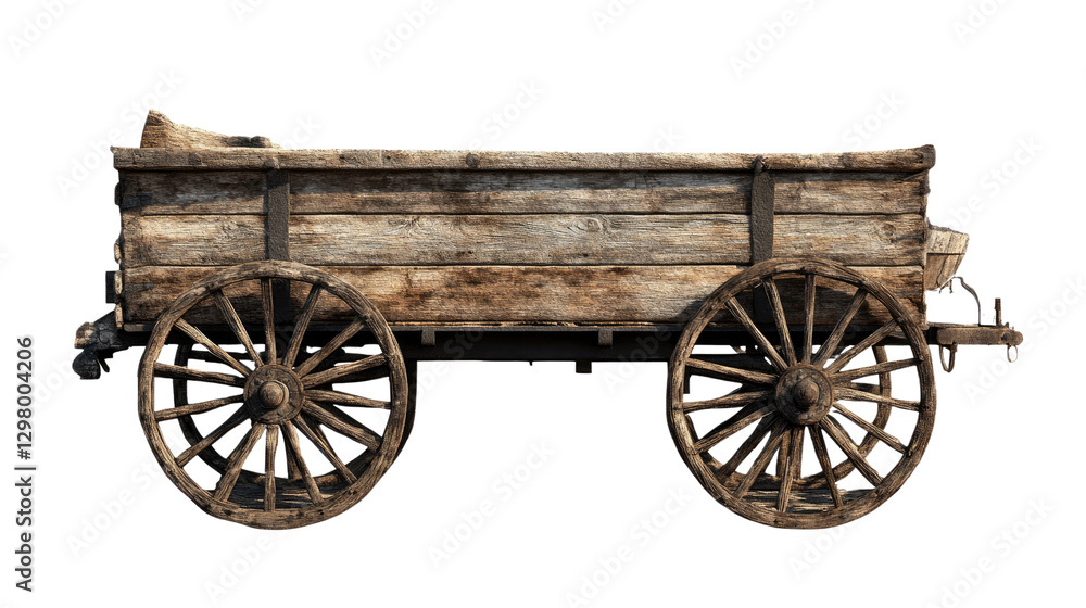 Rustic Wagon: An antique wooden wagon stands with its weathered appearance, showing signs of use. The details of the wagon highlight its traditional design. Rustic Wagon: An antique wooden wagon stands with its weathered appearance, showing signs of use. The details of the wagon highlight its traditional design.