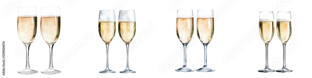 A close up view of several elegant champagne flutes filled with sparkling wine or champagne ready to toast and celebrate a special event such as an anniversary birthday wedding or new year s party A close up view of several elegant champagne flutes filled with sparkling wine or champagne ready to toast and celebrate a special event such as an anniversary birthday wedding or new year s party
