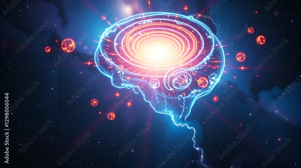 Cosmic consciousness awakening, universe becoming self-aware, style Cosmic consciousness awakening, universe becoming self-aware, style