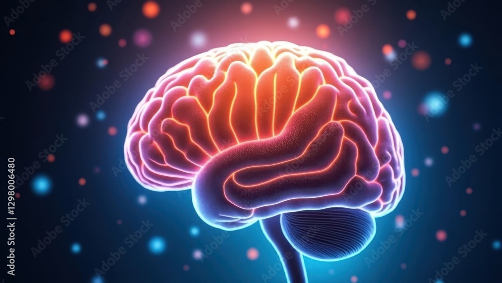 Brain Health. Brain is glowing brightly in dark Brain Health. Brain is glowing brightly in dark