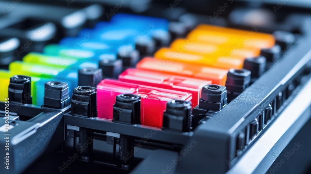 Obraz premium High-Resolution Printer Ink Nozzles and Mechanics