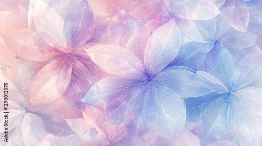 A soft, dreamy pattern of pastel-colored flower petals blending in shades of pink and blue. A soft, dreamy pattern of pastel-colored flower petals blending in shades of pink and blue.