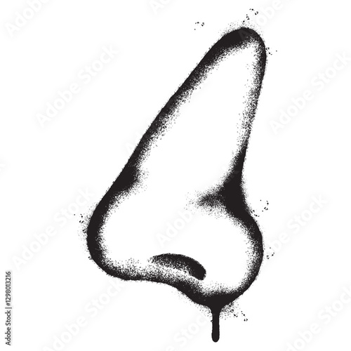 Spray Painted Graffiti nose icon isolated on white background. vector illustration.