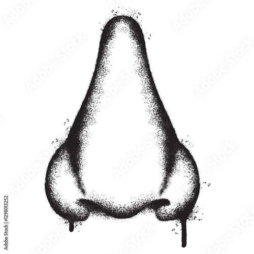 Spray Painted Graffiti nose icon isolated on white background. vector illustration.