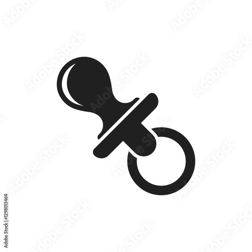 Baby pacifier icon in flat style. Nipple for newborn child vector illustration on isolated background. Soother sign business concept.