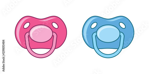 Baby pacifier icon in flat style. Nipple for newborn child vector illustration on isolated background. Soother sign business concept.