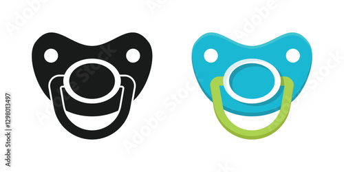 Baby pacifier icon in flat style. Nipple for newborn child vector illustration on isolated background. Soother sign business concept.