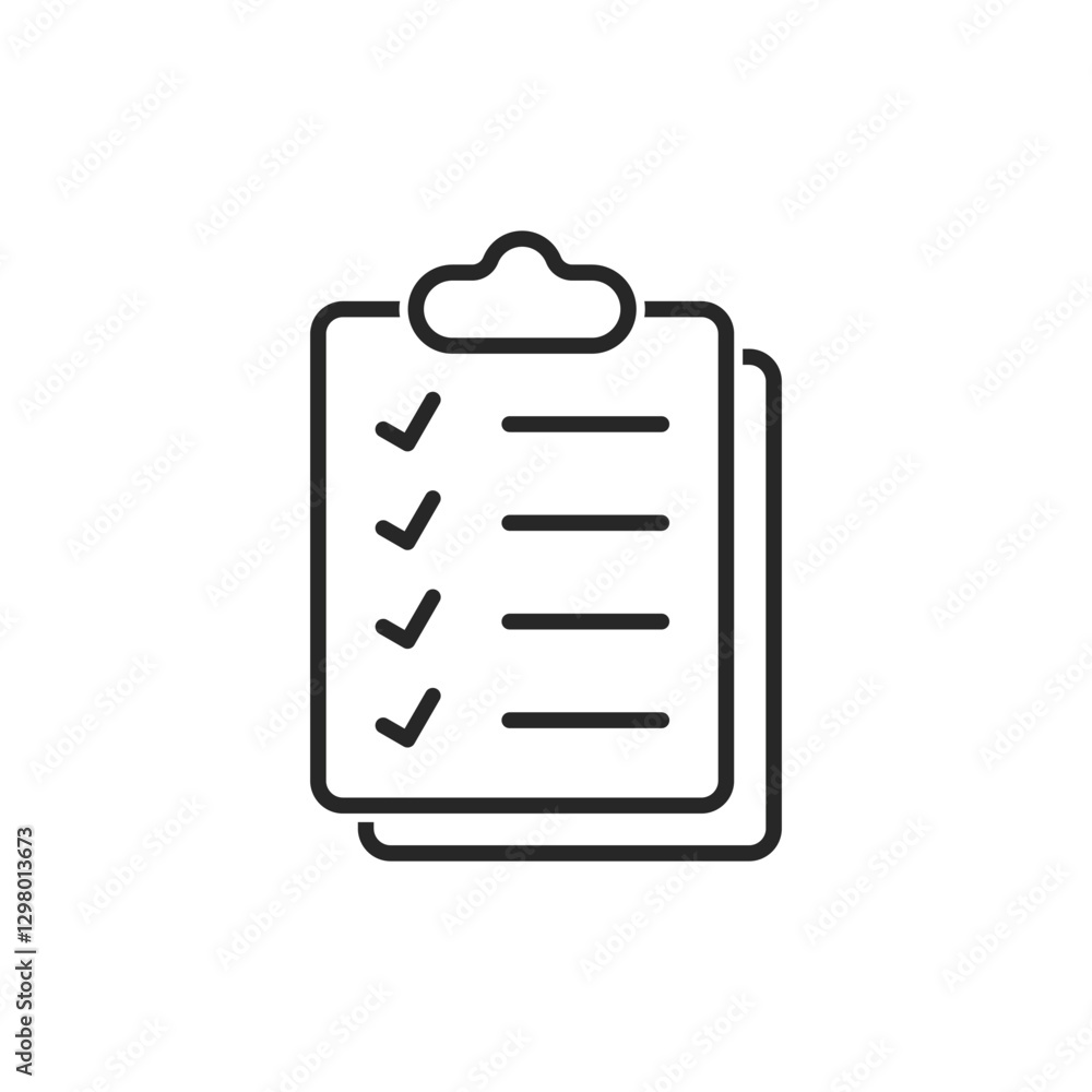 Clipboard with checklist icon in flat style. Planning and organization of work vector illustration on isolated background. Document sign business concept. Clipboard with checklist icon in flat style. Planning and organization of work vector illustration on isolated background. Document sign business concept.