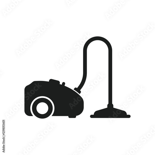 Vacuum cleaner icon in flat style. Equipment for house cleaning vector illustration on isolated background. Clean machine sign business concept.