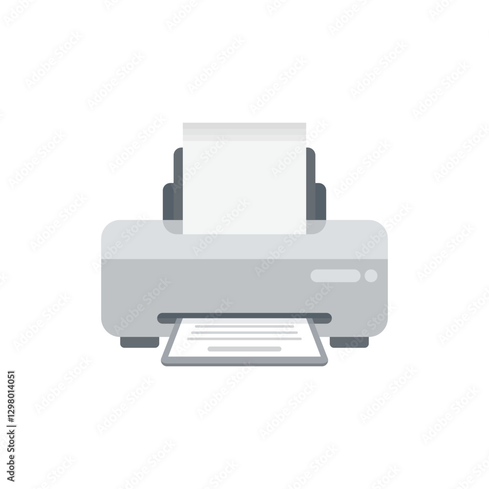 Printer icon in flat style. Office machine vector illustration on isolated background. Printout sign business concept. Printer icon in flat style. Office machine vector illustration on isolated background. Printout sign business concept.