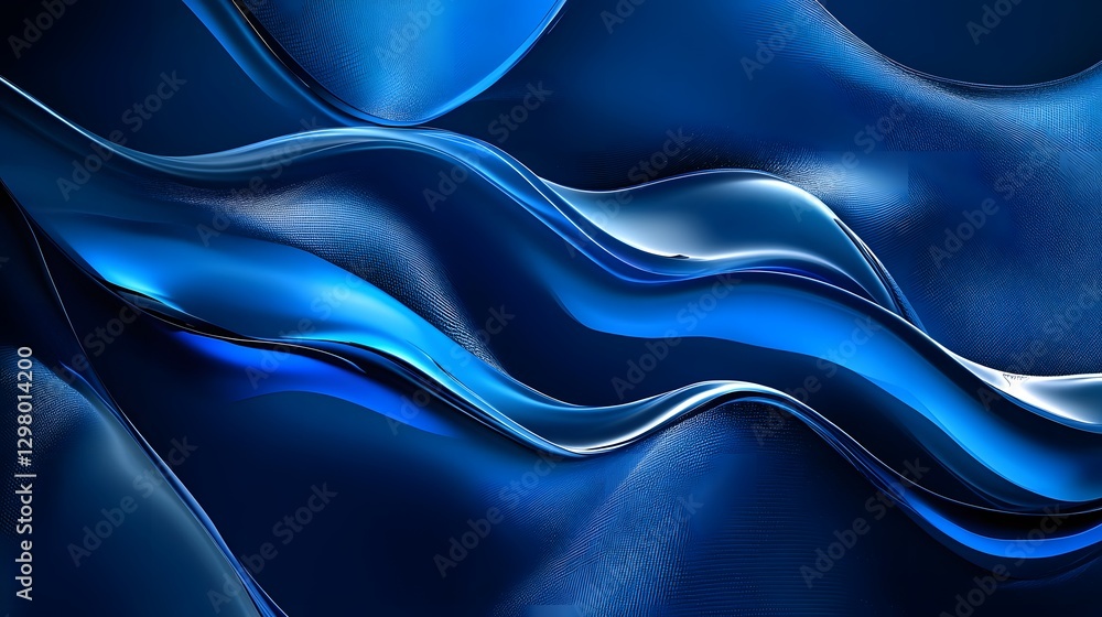 Obraz premium Abstract blue flowing water with artistic curved and waved forms