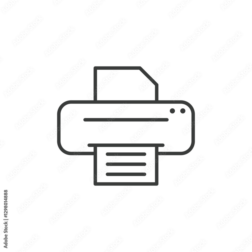 Printer icon in flat linear style. Office machine vector illustration on isolated background. Printout sign business concept. Printer icon in flat linear style. Office machine vector illustration on isolated background. Printout sign business concept.