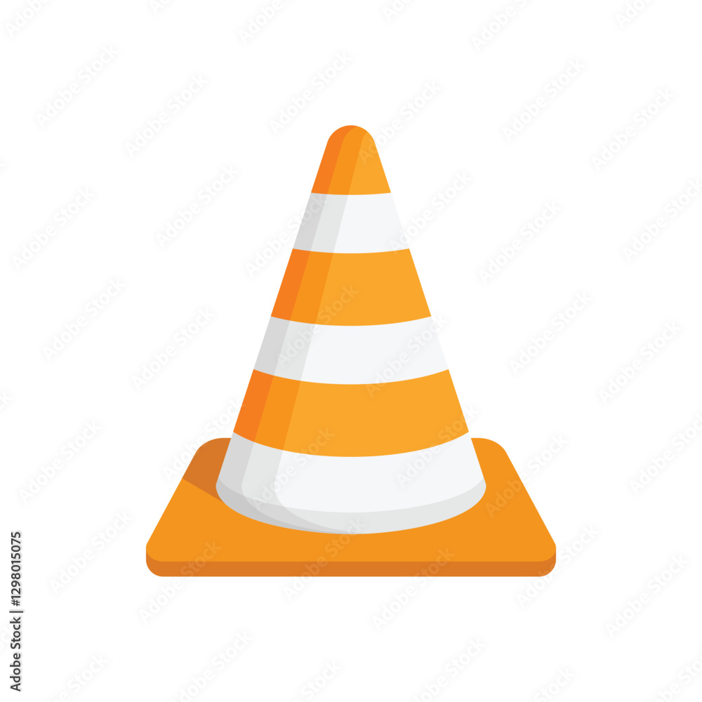 Traffic cone icon in flat style. Safety obstacle vector illustration on isolated background. Construction barrier sign business concept. Traffic cone icon in flat style. Safety obstacle vector illustration on isolated background. Construction barrier sign business concept.