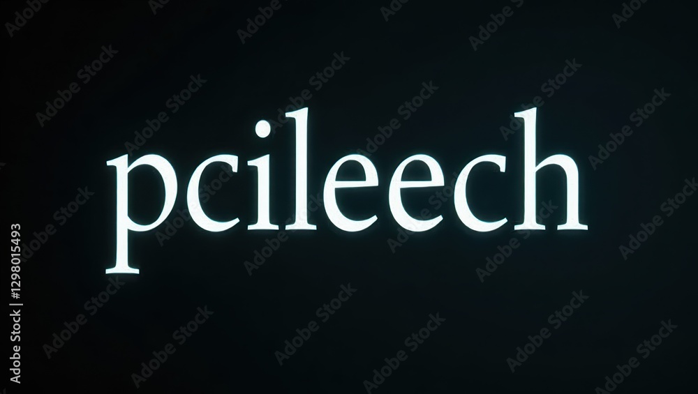 Pcileech. Word pcilech is illuminated up in dark room Pcileech. Word pcilech is illuminated up in dark room