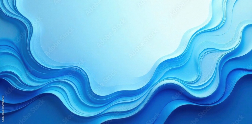 Fototapeta premium Vibrant abstract art piece featuring light blue hues and swirling shapes, art, abstract, painting