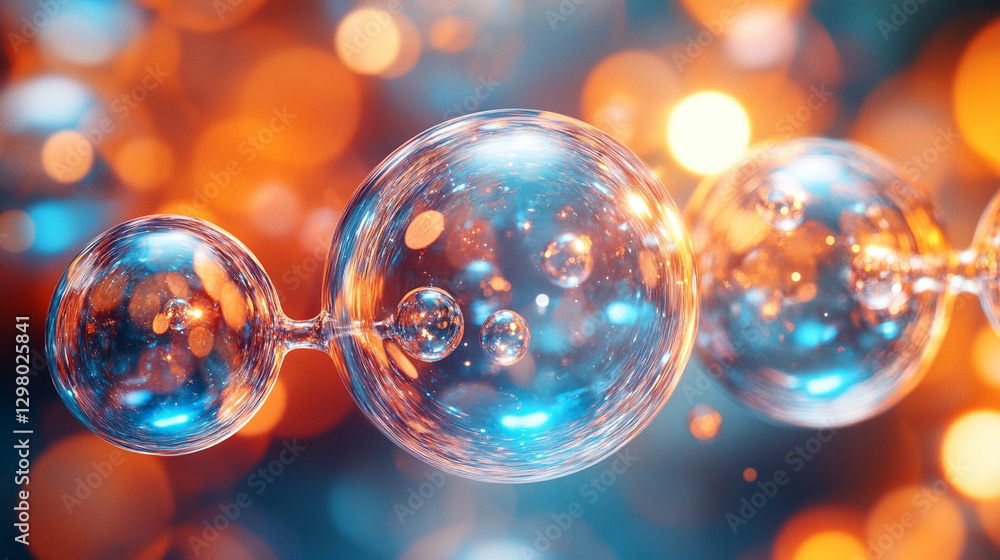 Close-up of small round blue and orange spheres illuminated by bright white light with gold and silver tones, symbolizing creativity, potential, and the birth of new ideas or beginnings Close-up of small round blue and orange spheres illuminated by bright white light with gold and silver tones, symbolizing creativity, potential, and the birth of new ideas or beginnings