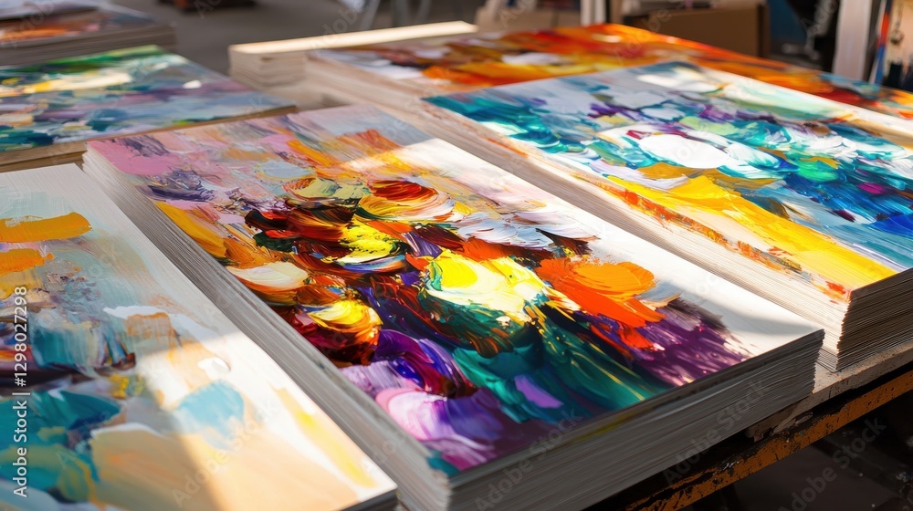 Fototapeta premium Vibrant Art Prints for Festival Display