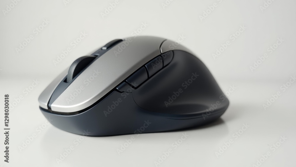 Ergonomic Mouse. Mouse is on table ready to be used Ergonomic Mouse. Mouse is on table ready to be used