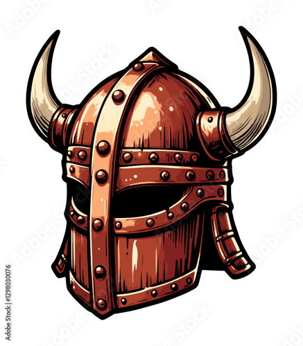 viking helmet - comic style - drawing (artwork 1)