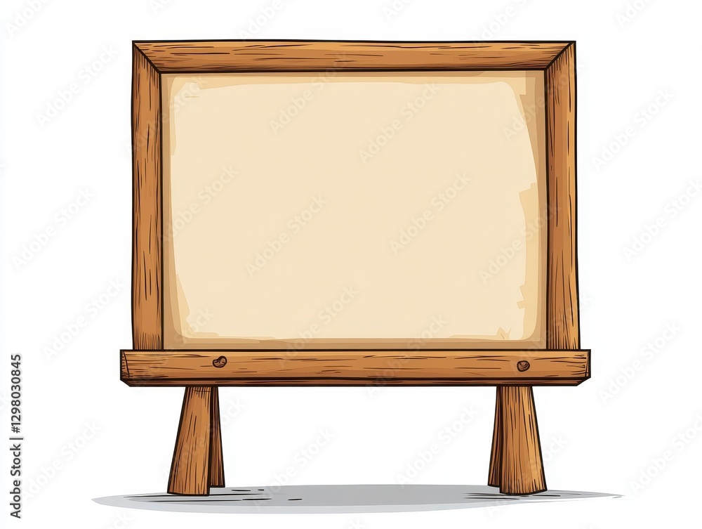 Blank Beige Wooden Signboard with Easel Stand Blank Beige Wooden Signboard with Easel Stand