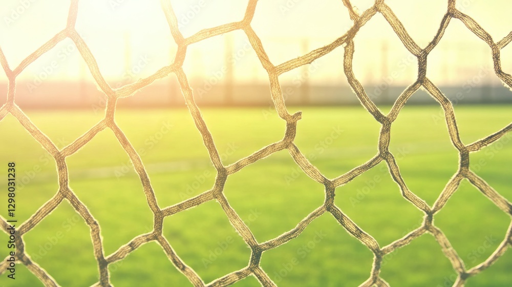 Fototapeta premium Sunlight filters through netting, casting soft shadows on vibran