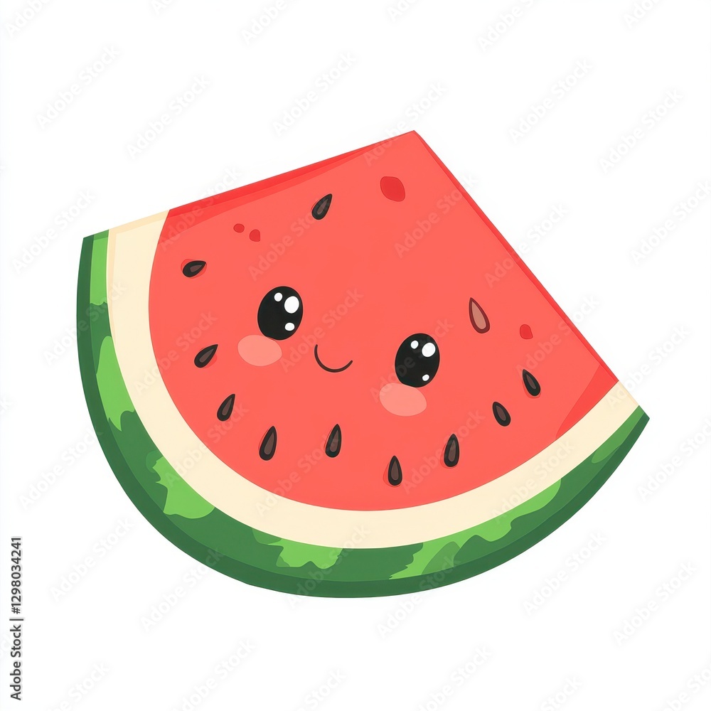 Cute Cartoon Watermelon Slice Illustration Cute Cartoon Watermelon Slice Illustration