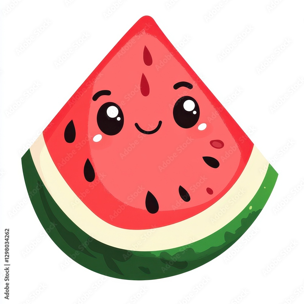 Cute Cartoon Watermelon Slice Illustration Cute Cartoon Watermelon Slice Illustration