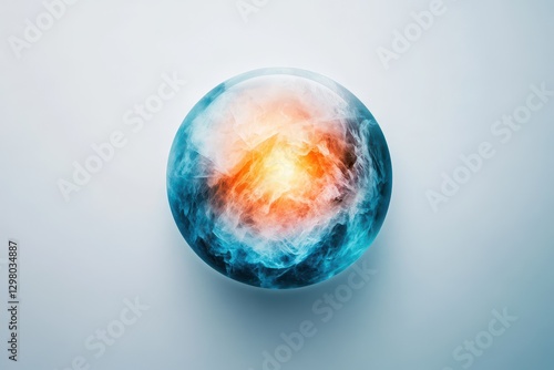 Wallpaper Mural Unique and colorful spherical design depicting an abstract cosmic explosion in vibrant colors against a light background Torontodigital.ca