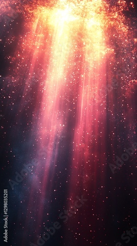 Morning glow gradient with subtle rays illuminating the night sky