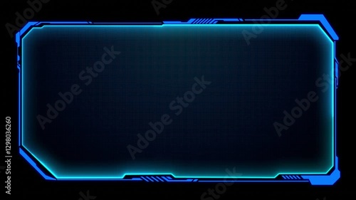 Universal technology line and frame video overlay futuristic HUD head up display interface template with basic geometry line element. Video template widescreen aspect ratio