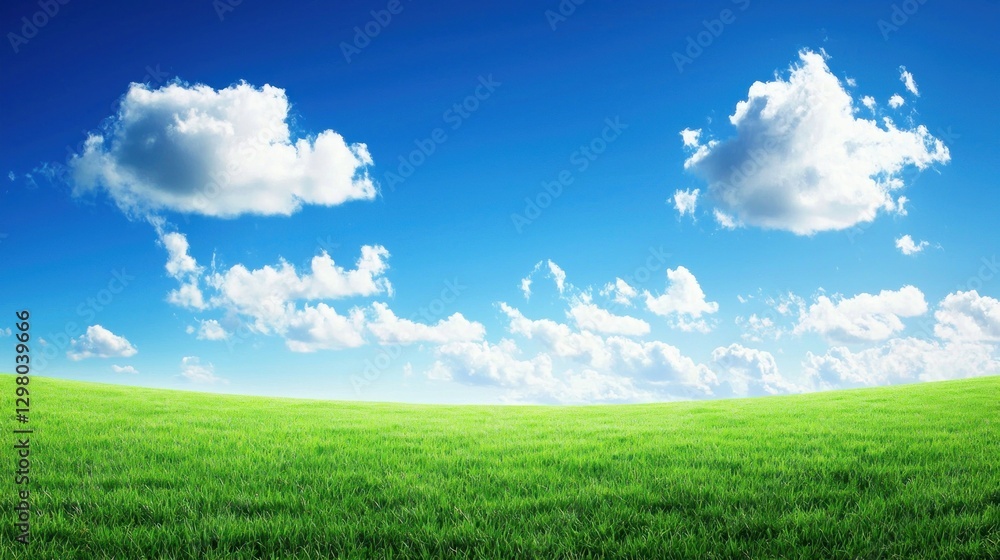 Serene Green Meadow Under a Blue Sky Serene Green Meadow Under a Blue Sky
