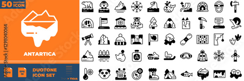 Antartica Duotone Editable Icons set