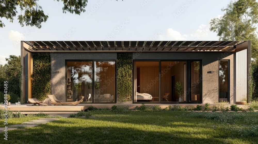 AI-controlled energy-efficient home with dynamic shading and passive cooling for an eco-conscious family AI-controlled energy-efficient home with dynamic shading and passive cooling for an eco-conscious family