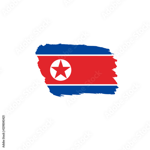 Free Download Silhouette vector illustration of the North Korea flag (Red Star) on a white background - GFXLoad