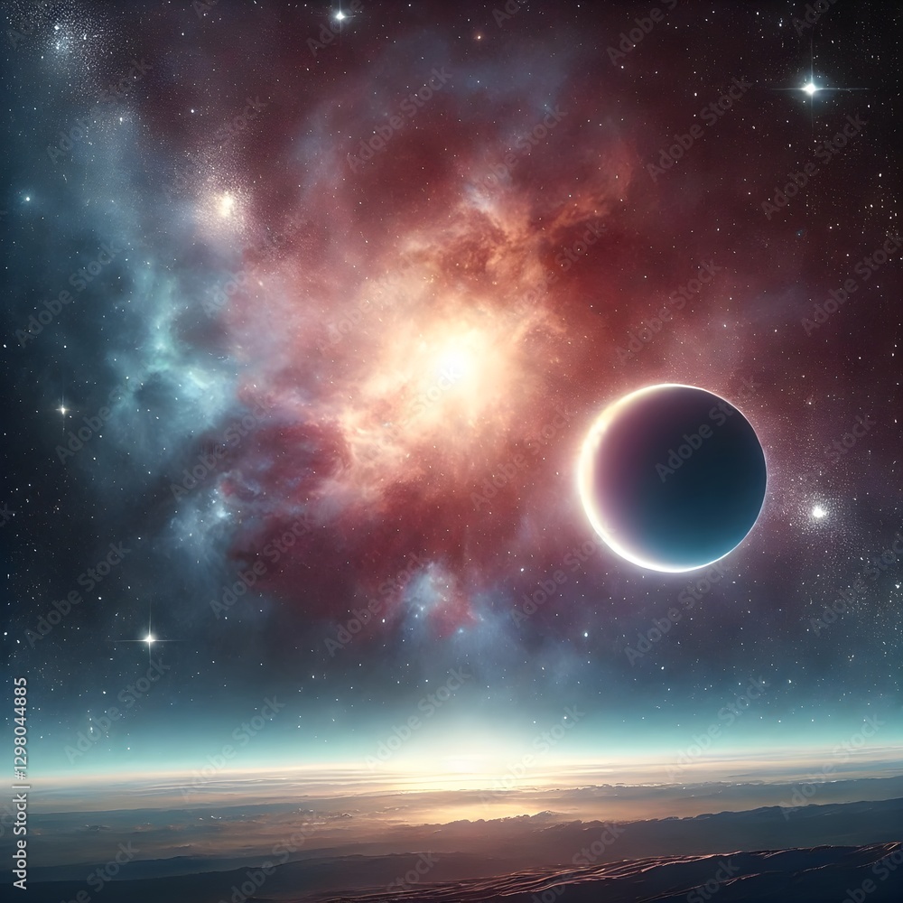 Fototapeta premium space background with moon