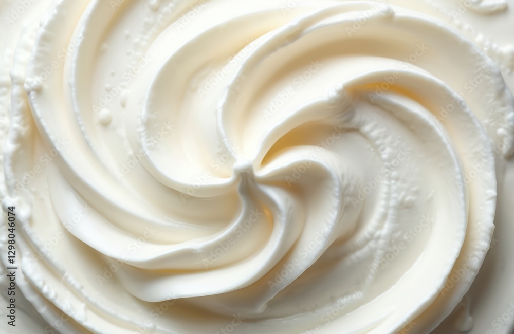 Close-up creamy white swirl. Whipped cream texture for dessert skincare product. Abstract marble pattern background. Luxury yogurt, fresh cheese, sour dairy ingredient for healthy body. Cosmetic Close-up creamy white swirl. Whipped cream texture for dessert skincare product. Abstract marble pattern background. Luxury yogurt, fresh cheese, sour dairy ingredient for healthy body. Cosmetic