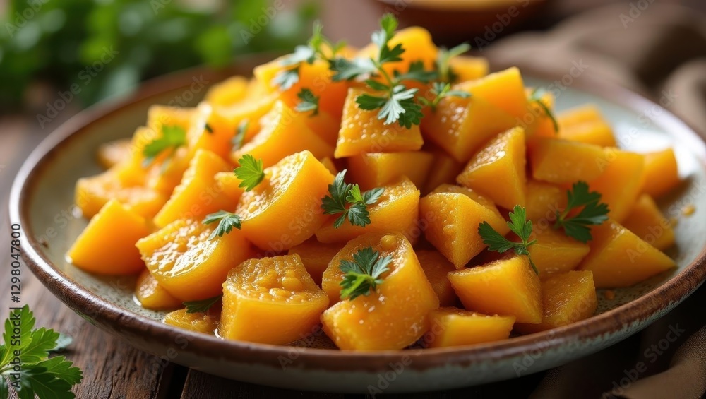 Attieke. Plate is full of sliced up squash and parsley Attieke. Plate is full of sliced up squash and parsley